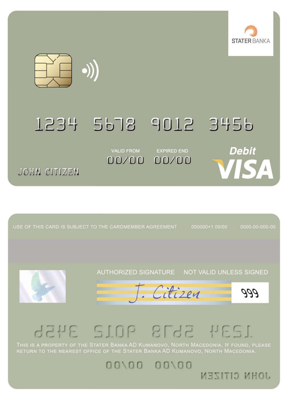 North Macedonia Stater Banka AD Kumanovo visa debit card